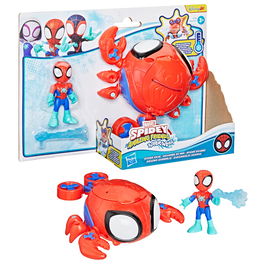 Hasbro G1464 Spidey and His Amazing Friends - Figura de Acción y Vehículo Aracno-cangrejo de Spidey - Juguete Marvel para +3 años