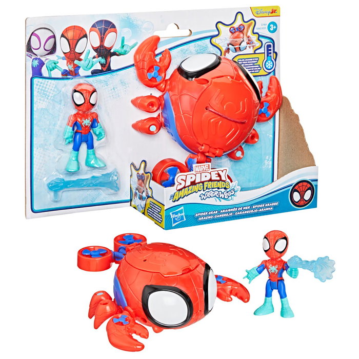 Hasbro Spidey and His Amazing Friends - Vehículo Aracno-Cangrejo con Figura de Spidey, Juguete MARVEL G1464 para Niños +3 años Hasbro Spidey and His Amazing Friends - Vehículo Aracno-Cangrejo con Figura de Spidey, Juguete MARVEL G1464 para Niños +3 años