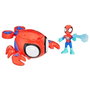 Hasbro Spidey and His Amazing Friends - Vehículo Aracno-Cangrejo con Figura de Spidey, Juguete MARVEL G1464 para Niños +3 años