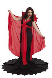 Creaciones Llopis Disfraz Adulto Vampira Glamour Talla L Incluye Vestido y Cuello con Capa