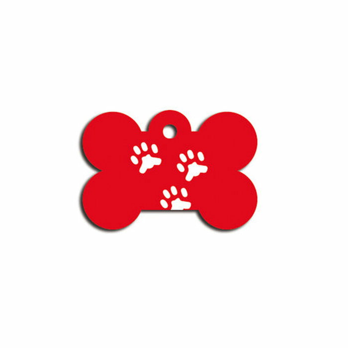 Placa identificativa para collar Imarc Bone Rojo Placa identificativa para collar Imarc Bone Rojo