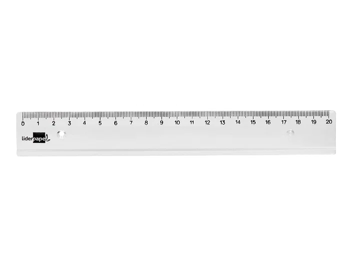 Liderpapel Regla de plástico transparente irrompible de 20 cm