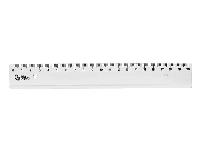 Liderpapel Regla de plástico transparente irrompible de 20 cm Liderpapel Regla de plástico transparente irrompible de 20 cm