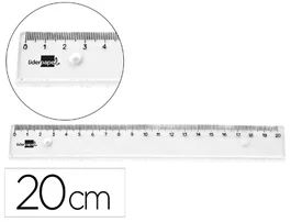 Liderpapel Regla de plástico transparente irrompible de 20 cm