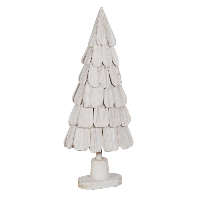Figura Árbol Blanco Madera Paulonia 38 X 20 X 100 cm