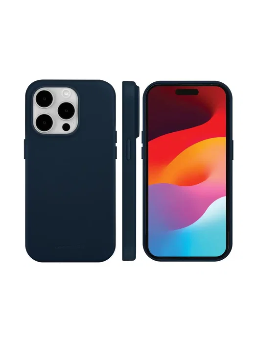 dbramante1928 ROSKILDE - Funda MAGSAFE para Apple iPhone 15 Pro (6.1"), Cuero de Grano Entero Azul, Protección contra Caídas, Resistente a Impactos