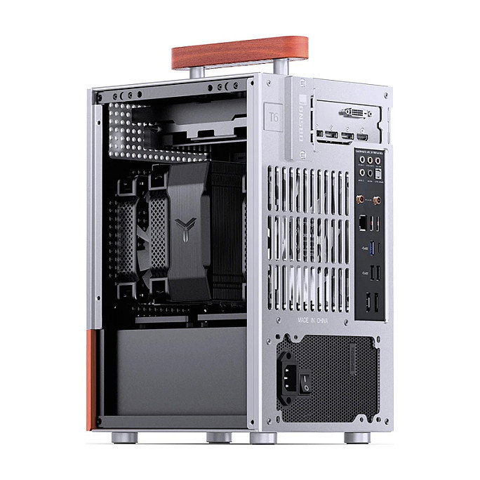 Jonsbo T6 Mini-Tower Mini-ITX con vidrio templado y madera - plata