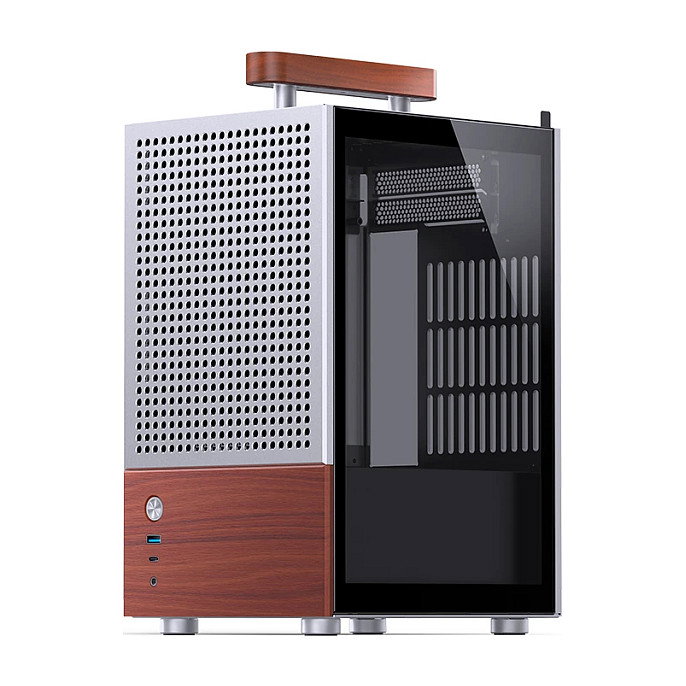 Jonsbo T6 Mini-Tower Mini-ITX con vidrio templado y madera - plata