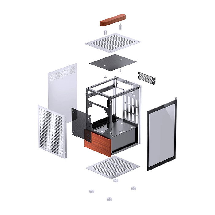 Jonsbo T6 Mini-Tower Mini-ITX con vidrio templado y madera - plata