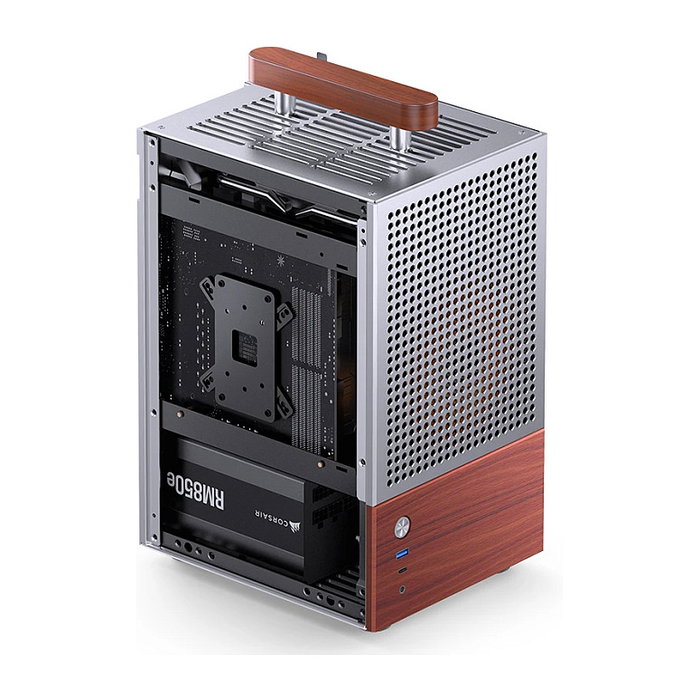 Jonsbo T6 Mini-Tower Mini-ITX con vidrio templado y madera - plata