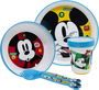 Mickey Set Premium Bicolor Antideslizante Vajilla Infantil 5 Piezas Plástico Alimentario Libre BPA CZ11306