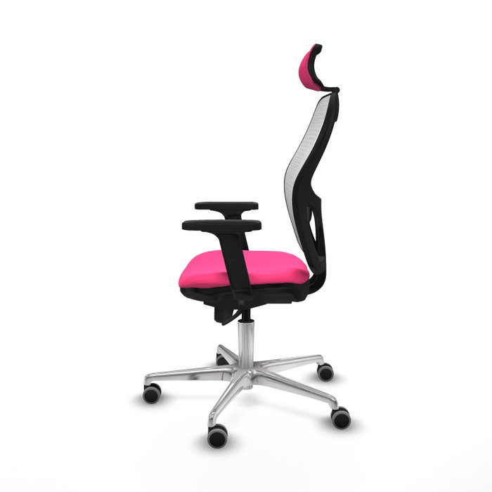PIQUERAS Y CRESPO Silla de oficina Jorquera con mecanismo Sincro, Rosa y Blanco