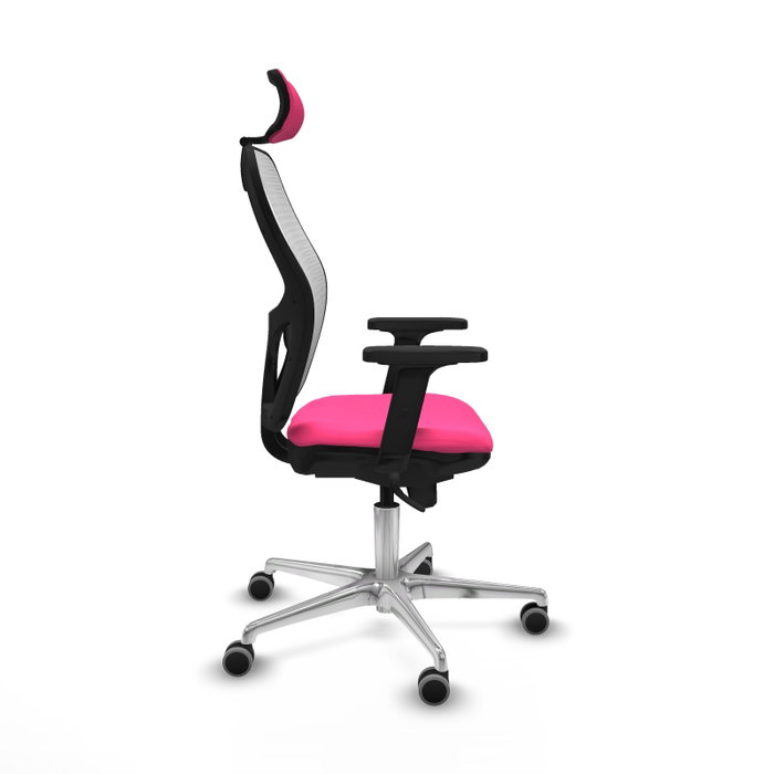 PIQUERAS Y CRESPO Silla de oficina Jorquera con mecanismo Sincro, Rosa y Blanco