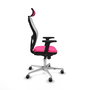 PIQUERAS Y CRESPO Silla de oficina Jorquera con mecanismo Sincro, Rosa y Blanco