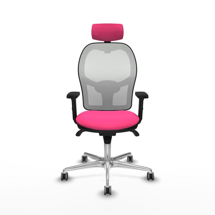 PIQUERAS Y CRESPO Silla de oficina Jorquera con mecanismo Sincro, Rosa y Blanco