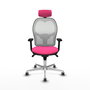 PIQUERAS Y CRESPO Silla de oficina Jorquera con mecanismo Sincro, Rosa y Blanco