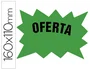 Blanca Etiqueta de cartulina marcaprecios oferta verde fluorescente 160x110 mm, 50 unidades