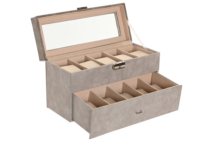 DKD Home Decor Joyero Tradicional Gris 11 x 15 x 27.5 cm DKD Home Decor Joyero Tradicional Gris 11 x 15 x 27.5 cm