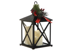 DKD Home Decor Farola LED de 3 Velas Negro