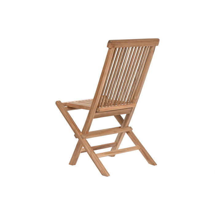 DKD Home Decor Mesa de Comedor para Terraza y Jardín Extensible Marrón Teca Set 9 piezas