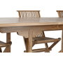 DKD Home Decor Mesa de Comedor para Terraza y Jardín Extensible Marrón Teca Set 9 piezas