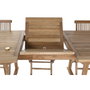 DKD Home Decor Mesa de Comedor para Terraza y Jardín Extensible Marrón Teca Set 9 piezas