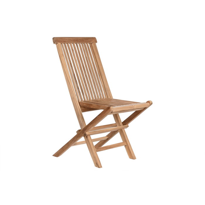 DKD Home Decor Mesa de Comedor para Terraza y Jardín Extensible Marrón Teca Set 9 piezas