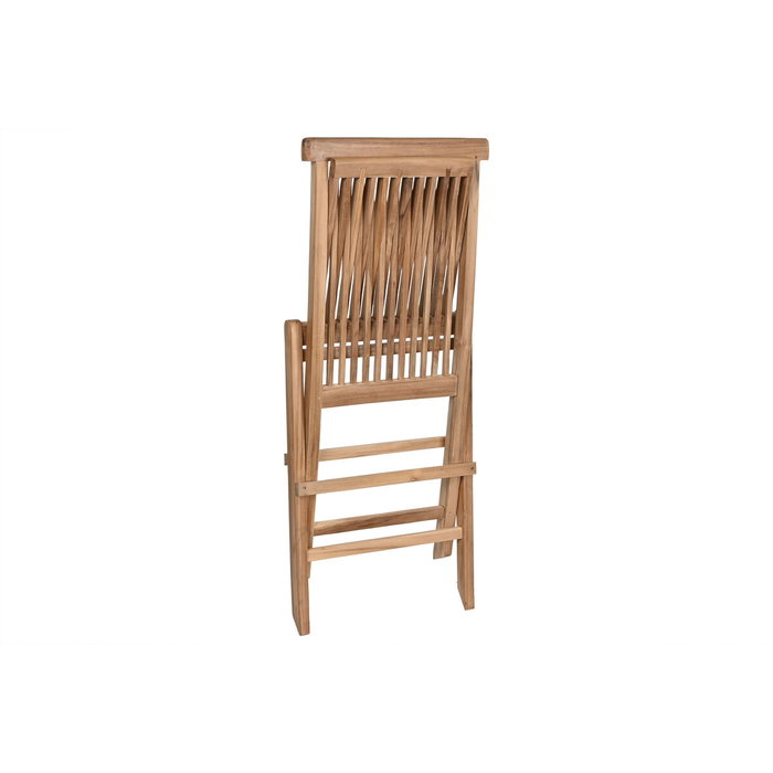 DKD Home Decor Mesa de Comedor para Terraza y Jardín Extensible Marrón Teca Set 9 piezas