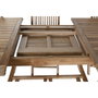 DKD Home Decor Mesa de Comedor para Terraza y Jardín Extensible Marrón Teca Set 9 piezas
