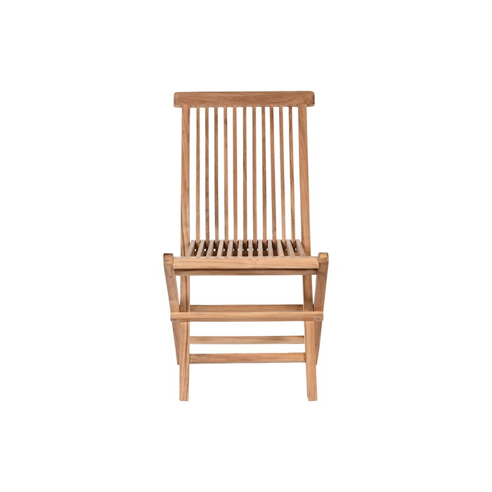 DKD Home Decor Mesa de Comedor para Terraza y Jardín Extensible Marrón Teca Set 9 piezas