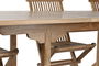 DKD Home Decor Mesa Comedor Terraza y Jardín Marrón Teca Extensible 100 x 180 cm (240cm) Set 9 piezas