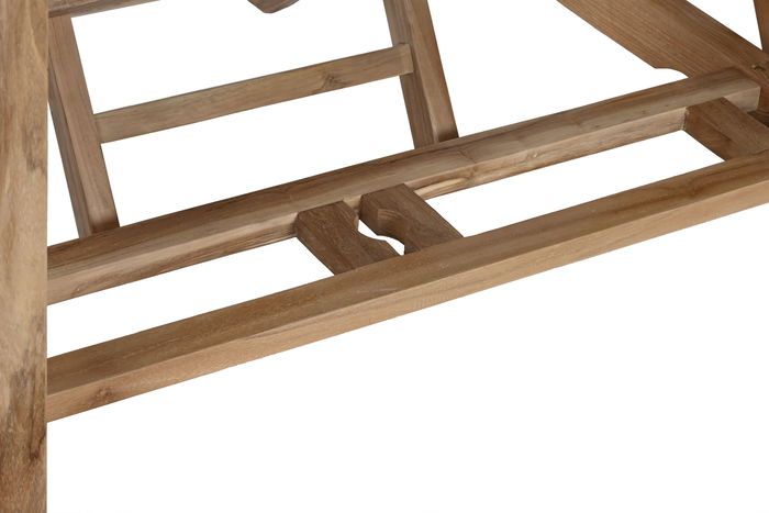 DKD Home Decor Mesa Comedor Terraza y Jardín Marrón Teca Extensible 100 x 180 cm (240cm) Set 9 piezas