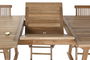 DKD Home Decor Mesa Comedor Terraza y Jardín Marrón Teca Extensible 100 x 180 cm (240cm) Set 9 piezas