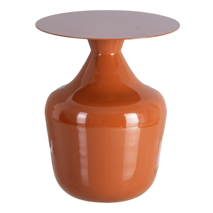 Mesa Auxiliar Terracota Metal Decoración 38 X 38 X 47 cm