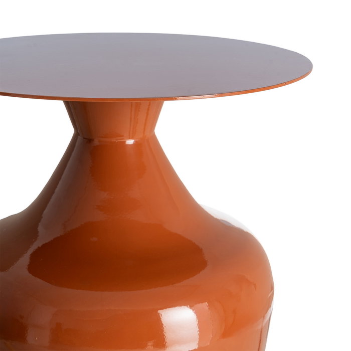 Mesa Auxiliar Terracota Metal Decoración 38 X 38 X 47 cm