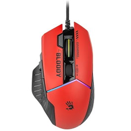A4-Tech Bloody W95Max USB Sports Red Ratón Gaming, Sensor BC3332-A, 12000 CPI, 2000 Hz, RGB, Negro y Rojo