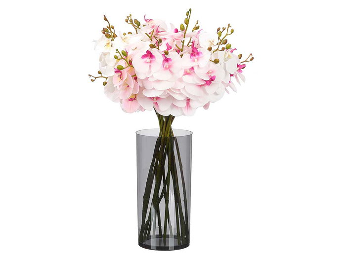 Giftdecor Jarrón Decorativo Cilíndrico de Acrílico Negro para Flores, 15x30 cm (Set de 12)