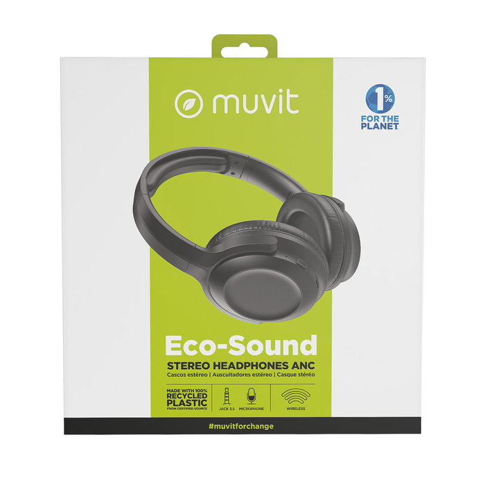 Muvit MCHPH0011 Auriculares Inalámbricos con ANC Negros