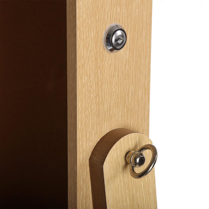 Versa Espejo Joyero Natural Minimal, Madera MDF, 36x155x40 cm