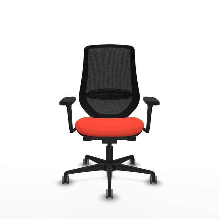 PIQUERAS Y CRESPO Silla de oficina Mardos con mecanismo Sincro/Traslack, Tela Naranja oscuro y Malla Negro