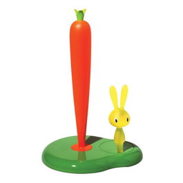 Alessi ASG42 Portarrollos de Cocina Bunny & Carrot Verde 24 cm por Stefano Giovannoni