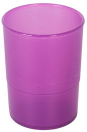 Porta Lapices Plastico Redondo Traslucido Malva