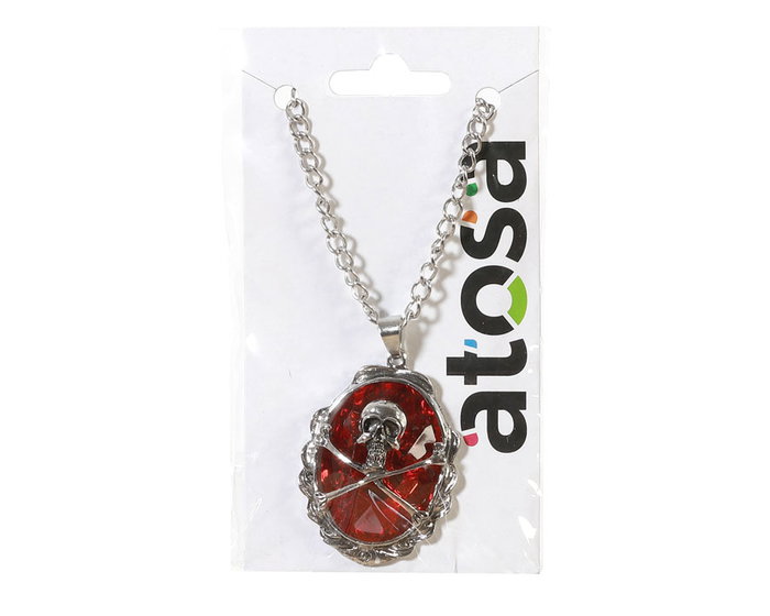 Collar de Pirata con Moneda Dorada y Cordón Negro - Accesorio para Fiestas y Carnavales - Temática Halloween