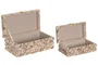 DKD Home Decor Caja Shabby Yaxi 26 Beige Multicolor Set de 2