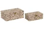 DKD Home Decor Caja Shabby Yaxi 26 Beige Multicolor Set de 2