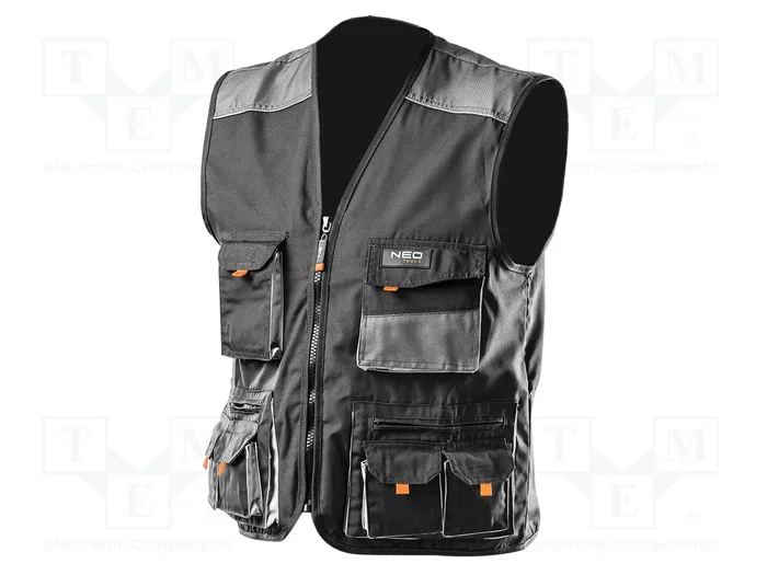 NEO TOOLS Chaleco Protector HD Gris-Negro Talla XL NEO TOOLS Chaleco Protector HD Gris-Negro Talla XL