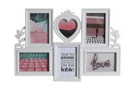 DKD Home Decor Marco Multifoto Blanco para 6 Fotos