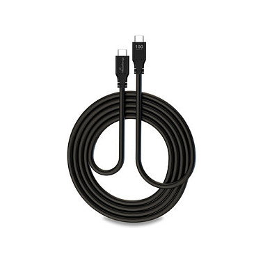 MediaRange Cable USB-C a USB-C MRCS218 3 metros, 10 Gbit/s, USB 3.2 Gen 1, Power Delivery 100W, carga rápida, color Negro