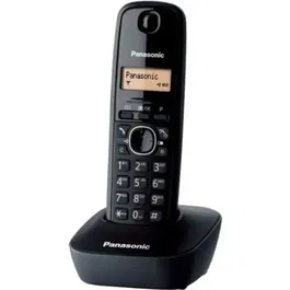Panasonic KX-TG1611FRH Teléfono Inalámbrico Residencial Digital Negro, Sin Contestador Automático, Pantalla Retroiluminada, Directorio 50 Nombres, 15h Conversación