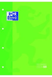OXFORD Pack de 5 recambios Color1 verde manzana A4 80 hojas cuadrícula 5x5